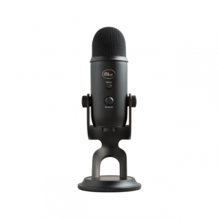 Micrófono USB Blue Yeti | Con soporte | Windows 10 / macOS | Ideal para Podcast/Streaming | Color Negro| 988-000504