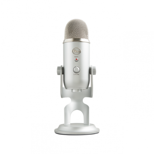 Micrófono USB Blue Yeti | Con soporte | Windows 10 / macOS | Ideal para Podcast/Streaming | Color Plata | 988-000506