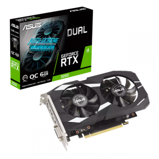 Tarjeta de Video ASUS NVIDIA Dual GeForce RTX 3050 OC  │ 6GB GDDR6 │ 128-bit │ PCI Express 4.0 │ Doble Ventilador │ Versión Overclock │ DUAL-RTX3050-O6G