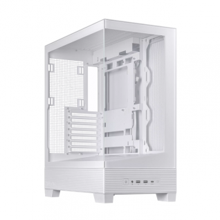 Gabinete ASUS A31 | Media Torre | ATX / Micro-ATX / Mini-ITX | USB-C 3.2 / USB-A 3.2 | Sin Ventiladores Incluidos | Dise&ntilde;o Panor&aacute;mico con Doble Cristal Templado | Blanco | A31/WT/TG