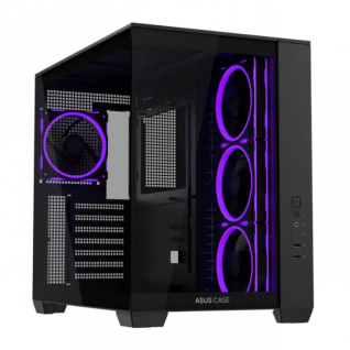 Gabinete ASUS A32 PLUS | Media Torre | ATX / Micro ATX / Mini ITX | 2 x USB A / 1 x USB C | Incluye 4 Ventiladores ARGB | Cristal Templado Panor&aacute;mico | Negro | A32 PLUS/BK/TG/ARGB