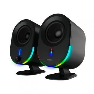 Bocinas Inal&aacute;mbricas Acteck Dynamic Exact BS630 | Sistema 2.0 Est&eacute;reo | 20W RMS | Bluetooth 5.0 / AUX 3.5mm / USB | Negro | AC-935869