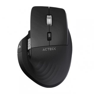Mouse Ergonómico Inalámbrico Acteck Virtuos Pro MI780 | 1000 a 3200 DPI | Sensor Óptico PixArt PAW3805 | 122 g | 8 Botones | Batería Recargable | Bluetooth / Receptor USB | Windows / MacOS / iOS / Android | Negro | AC-936187