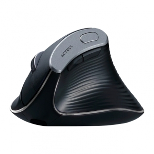 Mouse Ergonómico Vertical Inalámbrico Acteck Virtuos Fitt Pro MI770 | Hasta 2400 DPI | Sensor Óptico Sigma MX8650 | 118 g | 8 Botones | Hasta 50 Hrs de Batería Recargable | Bluetooth / Dongle 2.4 Ghz | Windows / MacOS / iOS / Android | Negro | AC-936200