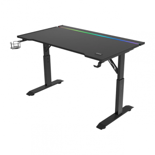 Escritorio Ajustable Ergon&oacute;mico Acteck Ergo Desk Pro ED757 | 120 x 60 cm | Hasta 100 kg | 3 Niveles de Altura Ajustable Manual: 71 / 75 / 79 cm | Cesta de Cables Integrada | Estructura de Acero | RGB | Color Negro | AC-941433