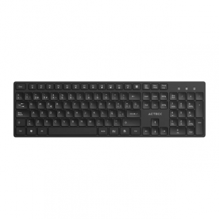 Teclado Inal&aacute;mbrico de Membrana Acteck Vantage Aero TI555 | 100% | Teclas Silenciosas | Low Profile | 2.4 GHz | Espa&ntilde;ol | Negro | AC-943468