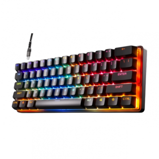 Teclado mecánico alámbrico SteelSeries Apex Pro Mini | Negro | RGB | 60% Switch OmniPoint ajustable | Inglés | KB-00017