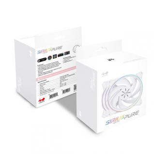 Kit de 3 Ventiladores In Win Sirius Pure - Blanco - LED - RGB - 120 mm - ASP120