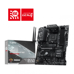 Tarjeta Madre MSI B550 GAMING WIFI6E | ATX | Socket AM4 | Chipset AMD B550 | 4 x DDR4 (Hasta 128GB) | 1 x HDMI / 1 x DisplayPort | WiFi 6E | Bluetooth 5.3 | Negro | B550 GAMING WIFI6E