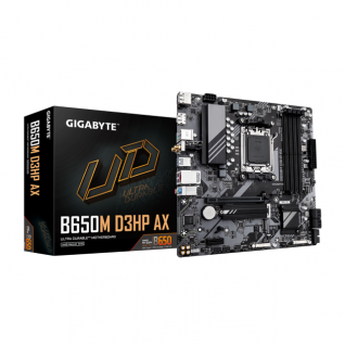 Tarjeta Madre GIGABYTE B650M D3HP AX | Micro-ATX | AM5 | AMD B650 | DDR5 (Hasta 256 GB) | HDMI / DisplayPort | Wi-Fi 6E | Bluetooth 5.3 | Negro | B650M D3HP AX