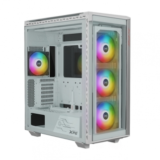 Gabinete XPG BATTLECRUISER II | Media Torre | E-ATX / ATX / M-ATX / ITX | USB 3.2 | Cristal Templado | 4 Ventiladores ARGB Pre-Instalados | Blanco | BATTLECRUISERIIST-WHCWW
