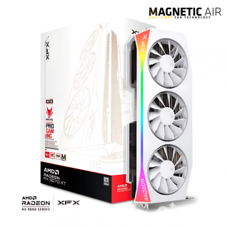 Tarjeta de Video XFX RX 9070 XT MERCURY OC White | 16GB GDDR6 | 256-bit | DisplayPort | HDMI | RX-97TMARGW9
