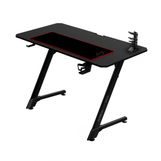Escritorio Gamer Balam Rush Olympus MRX3000 | 100 x 60 cm | Estructura en Z | Superficie Fibra de Carbono | Mousepad Integrado, Portavasos, Soporte para Gamepad y Aud&iacute;fonos | Negro | BR-931533