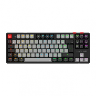 Teclado Gamer Mec&aacute;nico Inal&aacute;mbrico Balam Rush Level Pro GK990 | 80% | Switch Red | Teclas Multimedia | 2.4 GHz / Bluetooth 5.0 / Cable | Espa&ntilde;ol | RGB | Gris / Negro | BR-940368