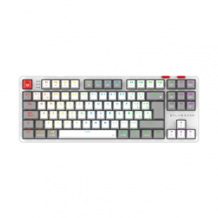 Teclado Gamer Mec&aacute;nico Inal&aacute;mbrico Balam Rush Level Pro GK990 | 80% | Switch Red | Teclas Multimedia | 2.4 GHz / Bluetooth 5.0 / Cable | Espa&ntilde;ol | RGB | Blanco / Gris | BR-940375