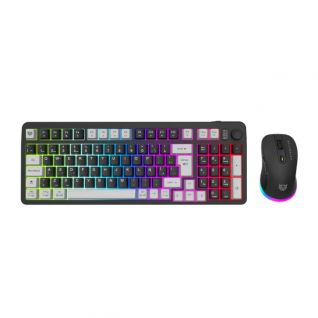 Kit de Teclado y Mouse Inalámbrico Balam Rush Squad Conquest Pro KG525 | Membrana | 85% | Perilla Multimedia | Anti-Ghosting | 1200 a 7200 DPI | 2.4 GHz / Bluetooth | Windows | Español | RGB | Negro | BR-940429