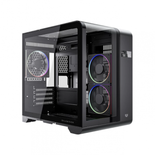 Gabinete Balamrush Tank Expert Curve 6400 | Mini Torre | M-ATX/ ITX | Panel de Cristal Curvo | 3 Ventiladores ARGB preinstalados | Color Negro | BR-941617
