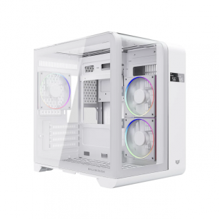 Gabinete Balamrush Tank Expert Curve 6400 | Mini Torre | M-ATX/ ITX | Panel de Cristal Curvo | 3 Ventiladores ARGB preinstalados | Color Blanco | BR-941624