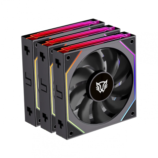 Kit de 3 Ventiladores Balam Rush Eolox Link EXL95 | Daisy-Chain | 120 mm | 800 - 1800 RPM | 4 Pines | ARGB | Negro | BR-942089