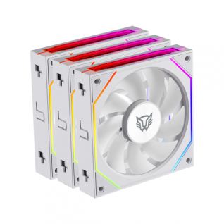 Kit de 3 Ventiladores Balam Rush Eolox Link EXL95 | Daisy-Chain | 120 mm | 800 - 1800 RPM | 4 Pines | ARGB | Blanco | BR-942096