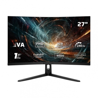 Monitor Curvo Acteck Balam Rush Hyper Orbit MHO27Y | 27" | FHD | 1920 x 1080 (VA) | 240 Hz | 1 ms | R1500 | FreeSync / G-Sync | RGB | BR-942966