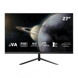 Monitor Acteck Balam Rush | 27" | 1920 x 1080 (FHD) | VA | 180 - 200 Hz (Máx) | 1 ms | FreeSync / G-Sync | HDMI 2.1 / DisplayPort 1.4 / USB-C / Jack 3.5 mm | RGB | Negro | BR-943000
