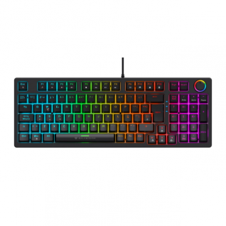 Teclado Mecánico Alámbrico Balam Rush DominaX Pro GK777 | 90% | Switch Lineal Red | Perilla Multimedia | Español | RGB | Negro | BR-945776