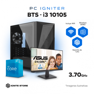 PC Igniter BTS - i3 10105 + 16GB de RAM + Monitor + Kit de Teclado y Mouse