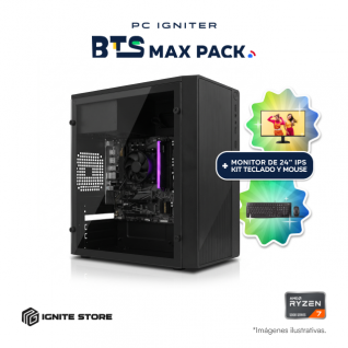 PC Igniter BTS Max Pack | AMD Ryzen 7 5700G | 16GB DDR4 | SSD 500GB + Monitor 24" + Kit de Teclado y Mouse de Regalo