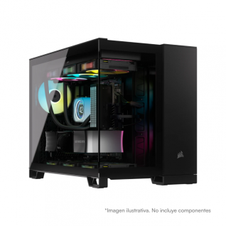 Gabinete Corsair iCUE LINK 2500X RGB |  Mid-Tower | Micro-ATX/Mini-ITX | Micro-ATX/Mini-ITX (Conector inverso) | 2 Ventiladores iCUE LINK preinstalados | Color Negro | CC-9011267-WW