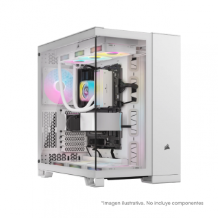 Gabinete Corsair iCUE LINK 6500X RGB | Semitorre | E-ATX/ATX/mATX/MiniITX | Micro-ATX/Mini-ITX (Conector inverso) | 3 Ventiladores iCUE LINK preinstalados | Color Blanco | CC-9011270-WW