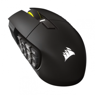 Mouse Gamer Inal&aacute;mbrico Corsair SCIMITAR ELITE WIRELESS SE | Conexi&oacute;n Slipstream / Bluetooth / USB | Hasta 150 Horas Bater&iacute;a | 26,000 DPI | Sensor MARKSMAN | 16 Botones Programables | Panel Lateral Key Slider | 114g | Negro | CH-9314014-WW