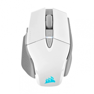 Mouse Gamer Inalámbrico Corsair M65 RGB ULTRA WIRELESS | 26000 DPI | Sensor Óptico MARKSMAN | 110 a 128 g | Ajuste de Peso | 8 Botones Programables | Hasta 120 Hrs de Batería | RGB | Blanco | CH-9319511-NA2
