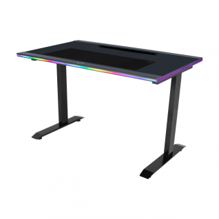 Escritorio Gamer Cooler Master GD120 ARGB | 120 x 75 cm | Hasta 100 kg | Estructura de Acero y Aluminio | Mousepad Integrado de 90 x 30 cm / Charola para Cables | ARGB Frontal | Negro | CMI-GD120-PRA1