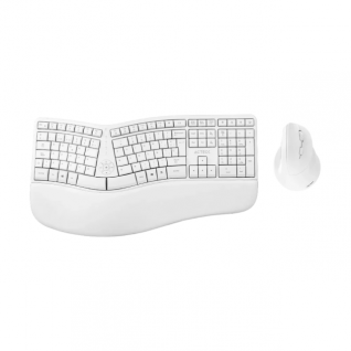 Kit de Teclado y Mouse Ergonómicos Acteck Creator Virtuos Fitt MK770 | Inalámbrico | 2.4 GHz | USB C | Mouse Óptico | Teclado Membrana | Blanco | AC-936255