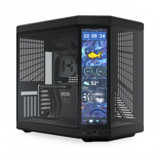 Gabinete HYTE Y70 Touch Infinite | Media Torre | E-ATX / ATX / Micro-ATX / Mini-ITX | USB 3.2 | Cristal Templado | Pantalla Táctil IPS de 14.9" 2.5K | Negro (Pitch Black) | CS-HYTE-Y70TTI-BB
