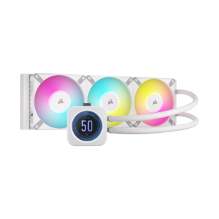 Enfriamiento Líquido Corsair iCUE H150i ELITE LCD XT | 360mm | Ventiladores  AF RGB ELITE 120mm |  Intel 1851 / 1700 | AMD AM4 / AM5 | Color Blanco | CW-9060077-WW