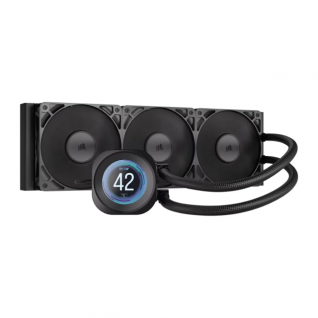 Enfriamiento L&iacute;quido Corsair Nautilus 360 RS LCD | 360 mm | Pantalla LCD Personalizable de 2.1" | 2100 RPM | 10 a 36 dBA | AM5 / AM4 | LGA 1851 / 1700 | ARGB | Negro | CW-9061033-WW