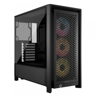 Gabinete Corsair FRAME 4000D RS ARGB / Midi-Tower, ATX/EATX/Micro-ATX/Mini-ITX / USB 3.0 / Sin Fuente / 3 Ventiladores Instalados / Negro / CC-9011296-WW