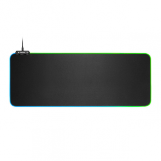 Mousepad Gamer Sharkoon 1337 RGB V2 | 900 x 425 x 3 mm | Revestimiento Repelente al Agua | Base Antideslizante | RGB | Negro | D-V2900