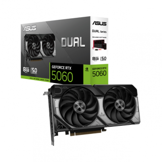 Tarjeta de Video ASUS Dual GeForce RTX 5060 | OC Edition | 8GB GDDR7 | PCI Express 5.0 128-bit | HDMI / DisplayPort | DUAL-RTX5060-O8G