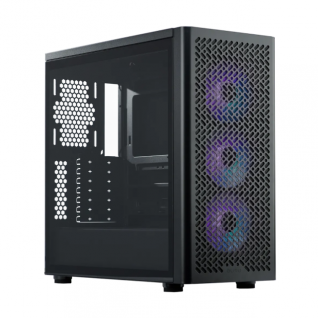 Gabinete Cooler Master Elite 502 ARGB | Media Torre | E-ATX / ATX / Micro-ATX / Mini-ITX | USB-A 3.2 / USB-C 3.2 | 3 Ventiladores ARGB 120mm Pre-Instalados | Panel de Cristal Templado | Alto Airflow con Frente Mesh | Negro | E502-KGNN-SAZ