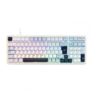 Teclado Gamer Mec&aacute;nico Al&aacute;mbrico AULA F99 | 96% | Switch Lineal Graywood V3 | Gasket Mount | Espa&ntilde;ol | RGB | Azul / Blanco / P&uacute;rpura Oscuro | F99 BLUE+WHITE+DARK PURPLE WIRED KEYBOARD(GREY WOOD V3 SWITCH)