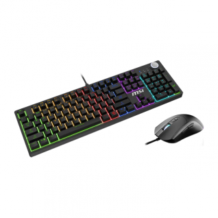 Kit de Teclado y Mouse Al&aacute;mbrico MSI FORGE GK320 COMBO | Mec&aacute;nico | 100% | Switch Red | Hot Swap | Perilla Multimedia | 800 a 12800 DPI | USB 2.0 | Windows | Ingl&eacute;s | RGB LED | Negro | FORGE GK320 COMBO RED US