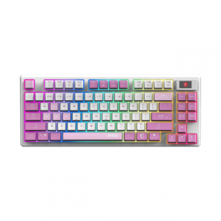 Teclado Mecánico MSI FORGE GK600 TKL | Bluetooth / Receptor USB / USB 2.0 | RGB | Display 1.06" | Color Violeta | Inglés | FORGE GK600 TKL W VIOLET US