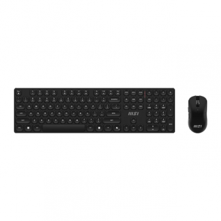 Kit de Teclado y Mouse Inal&aacute;mbrico MSI FORGE K210 W COMBO US | Membrana | Completo / 100% | Sensor &Oacute;ptico | 1000 a 1600 DPI | 2.4GHz | Windows | Ingl&eacute;s | Negro | FORGE K210 W COMBO US