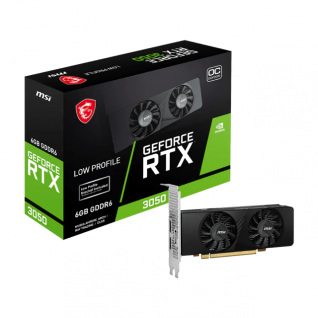 Tarjeta de Video MSI GeForce RTX 3050 LP 6G OC | 6GB GDDR6 | PCI Express 4.0 | 96 Bits | 2 x HDMI / 1 x DisplayPort | Low Profile | Negro | GeForce RTX 3050 LP 6G OC