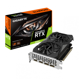 Tarjeta gráfica GIGABYTE GeForce RTX 3050 WINDFORCE OC 6G | 2 Ventiladores WINDFORCE | 6 GB | G0DDR6 | 96 bits | GDDR6 |  GV-N3050WF2OC-6GD