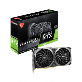 Tarjeta de Video MSI GeForce RTX 3060 VENTUS 2X 12G OC | 12GB GDDR6 | 192-bit | PCIe Gen 4 | DisplayPort x 3 / HDMI x 1 | 912-V397-050