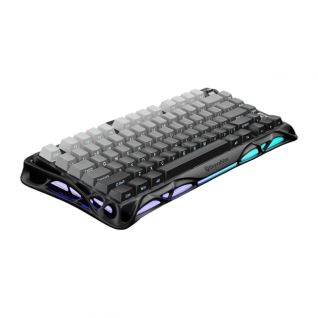 Teclado Mec&aacute;nico Inal&aacute;mbrico GravaStar Mercury K1 | 75% | Switch Lineal MX Structure | Hot Swap | Hasta 470 Horas de Bater&iacute;a | Dual Gasket Mount | Top Mount | Perilla Multimedia | 2.4 GHz / Bluetooth 5.0 / USB-C | Ingl&eacute;s | RGB | Negro / Gris | GS K1_GBLK